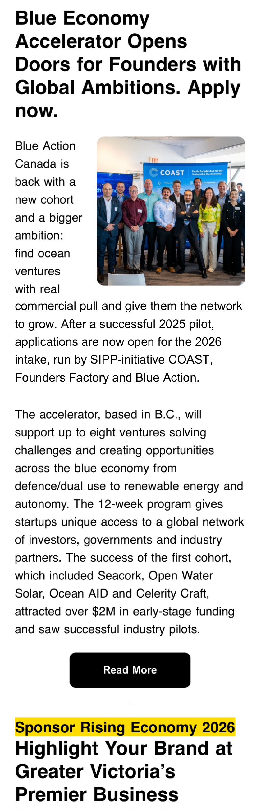 Blue Economy Accelerator Opens Doors for Founders with Global Ambitions. Sponsor Rising Economy 2026.